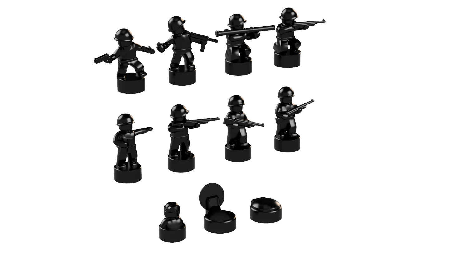 Nano Soldier Figures - Black - Image 11