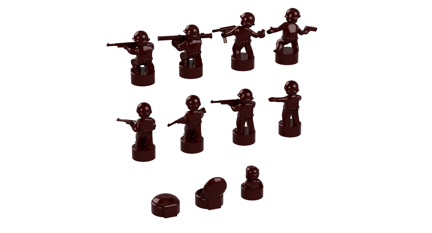 Nano Soldier Figures - Dark Red - Image 10