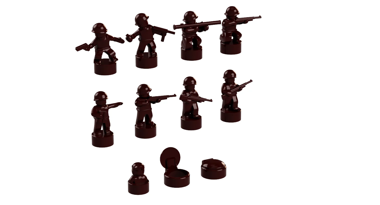Nano Soldier Figures - Dark Red - Image 9
