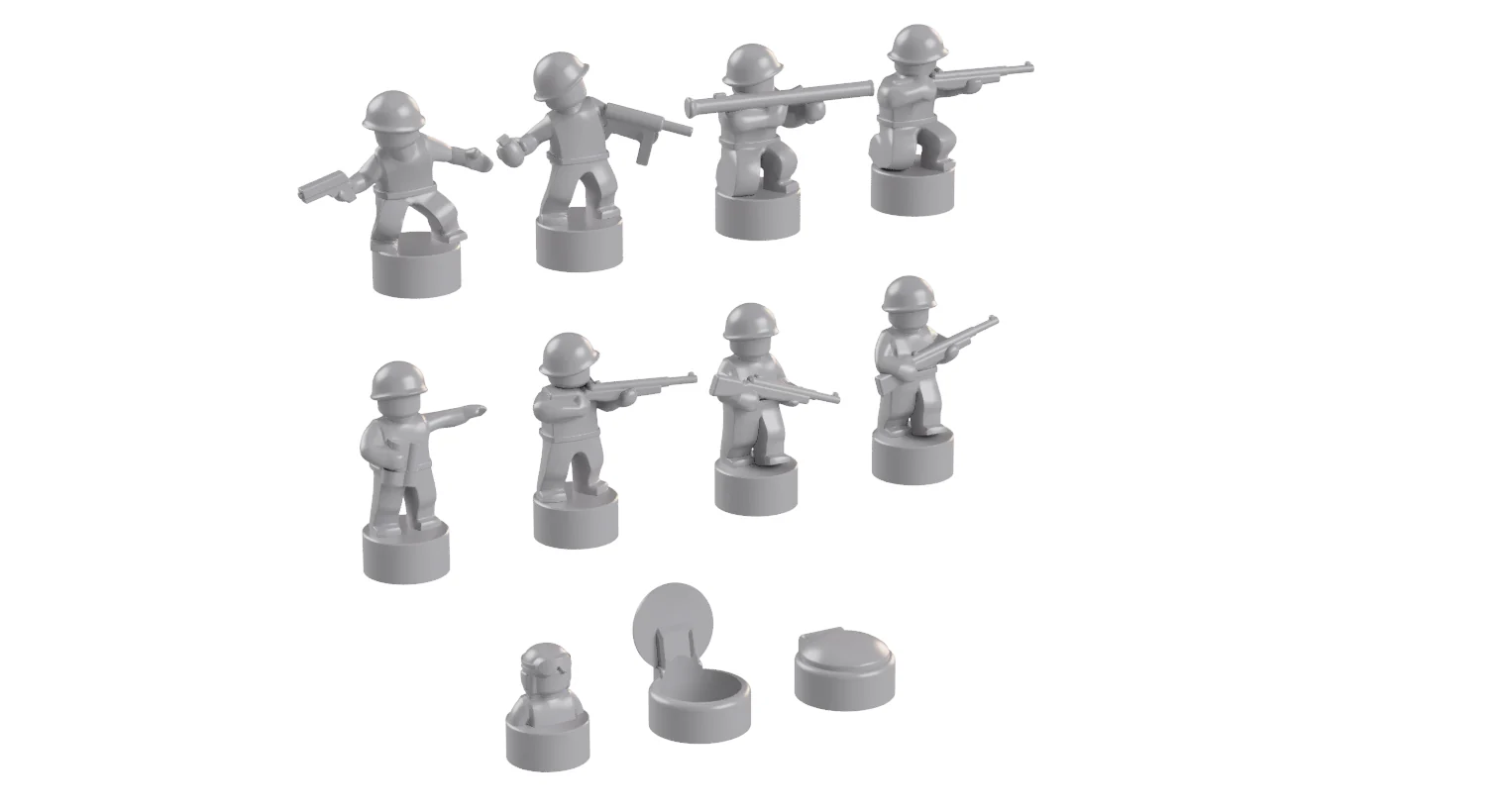 Nano Soldier Figures - Light Bluish Gray - Image 6