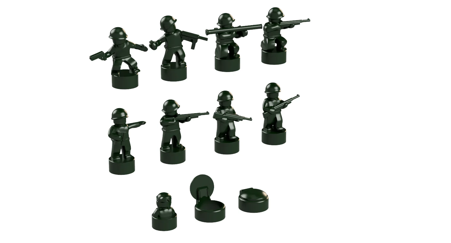 Nano Soldier Figures - Dark Green - Image 9