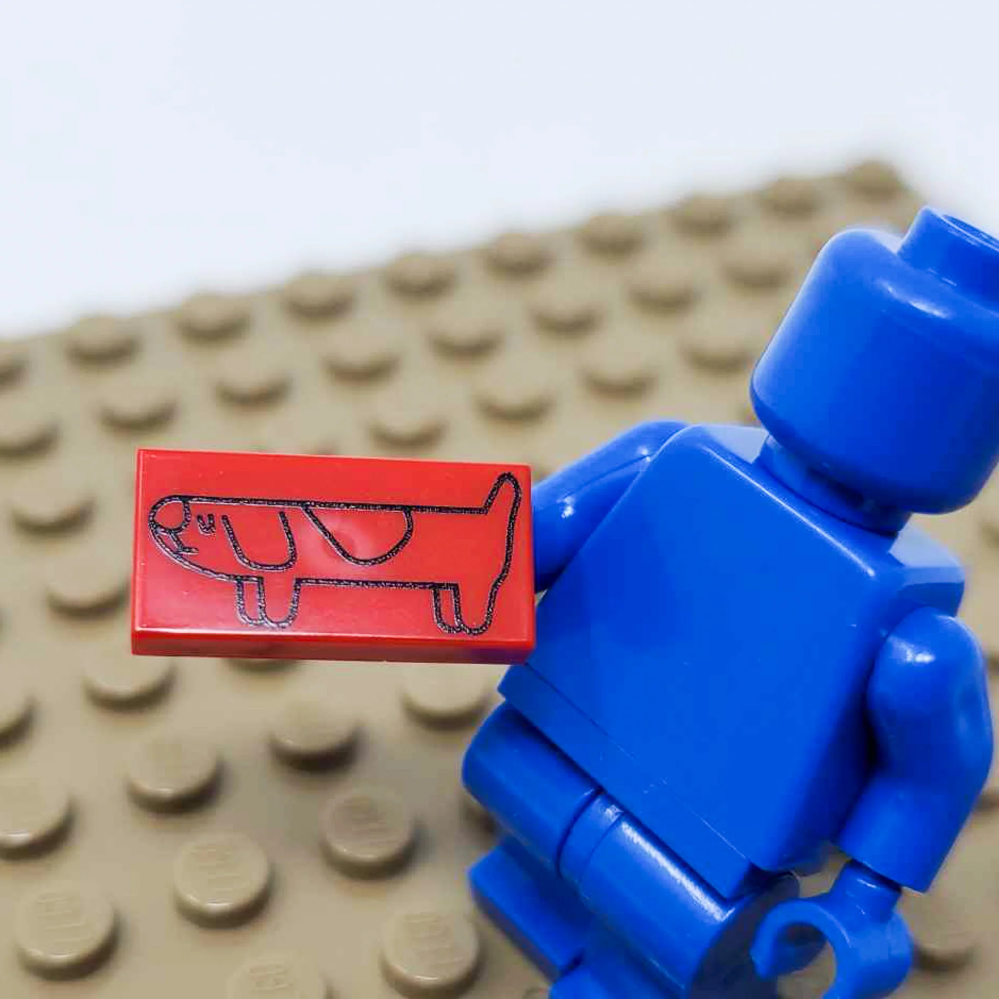 Long Dog 1x2 Tile (Custom Pad Printed LEGO) - Image 7